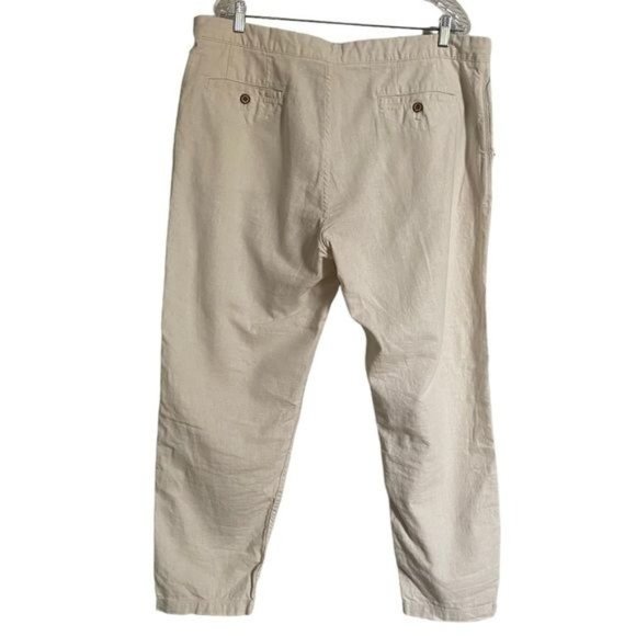 Zara Linen Cotton Tapered Pants - Picture 6 of 10